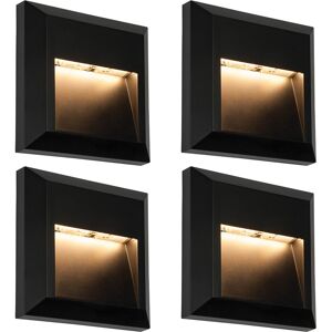 Loops 4 PACK Square IP65 Guide Light - Indirect 1.1W Warm White LED - Black ABS Loops 4 PACK Square IP65 Guide Light - Indirect 1.1W Warm White LED - Black ABS