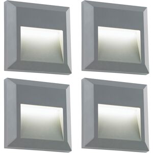 Loops 4 PACK Square IP65 Guide Light - Indirect 1.1W Warm White LED - Gray ABS Loops 4 PACK Square IP65 Guide Light - Indirect 1.1W Warm White LED - Gray ABS