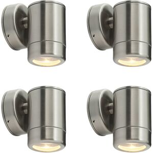 Loops 4 PACK Outdoor IP65 Wall Downlight - Dimmable 7W LED GU10 - Stainless Steel Loops 4 PACK Outdoor IP65 Wall Downlight - Dimmable 7W LED GU10 - Stainless Steel