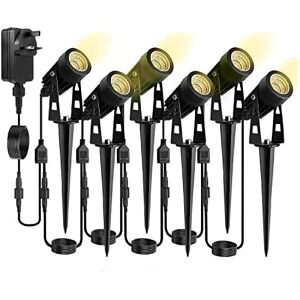 98.4FT/30M Garden Spike Lights, Spurleh 6 in 1 Garden Lights Mains Powered with 98.4FT/30M Garden Spike Lights, Spurleh 6 in 1 Garden Lights Mains Powered with