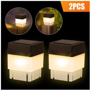 winwin (Warm White, 2 PCS) Solar Post Light 2x2" Waterproof LED Outdoor Garden Street F winwin (Warm White, 2 PCS) Solar Post Light 2x2" Waterproof LED Outdoor Garden Street F