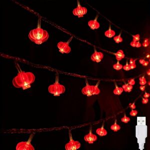 Unbranded LED Red Lanterns String Lights 40 LEDs Fairy String Lights USB Operated Hanging Unbranded LED Red Lanterns String Lights 40 LEDs Fairy String Lights USB Operated Hanging