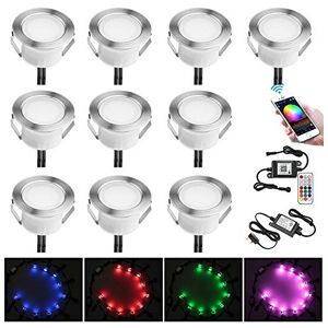 INDARUN RGB Led Decking Lights Waterproof IP67 ?45MM + WiFi Controller - Lightin INDARUN RGB Led Decking Lights Waterproof IP67 ?45MM + WiFi Controller - Lightin