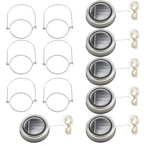 Unbranded Solar Jar Lid Lights, 6 Pack 20 Led String Lights,6 Hangers Unbranded Solar Jar Lid Lights, 6 Pack 20 Led String Lights,6 Hangers