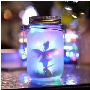 YETP STAR (Color) 1pc, Outdoor Solar Lantern Fairy Lights - Hanging Frosted Glass Mason Ja YETP STAR (Color) 1pc, Outdoor Solar Lantern Fairy Lights - Hanging Frosted Glass Mason Ja