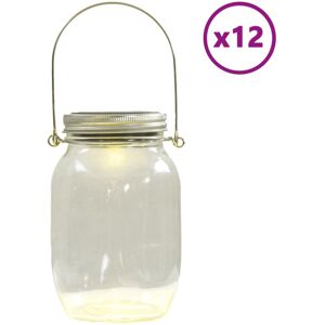 vidaXL Solar Glass Light for Outdoor Garden - 12 pcs Warm White vidaXL Solar Glass Light for Outdoor Garden - 12 pcs Warm White