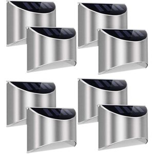 GOPLUSHTOY 8-Pack Solar LED Garden Fence Lights - Wireless, Waterproof Wall/Patio Outdoor S GOPLUSHTOY 8-Pack Solar LED Garden Fence Lights - Wireless, Waterproof Wall/Patio Outdoor S