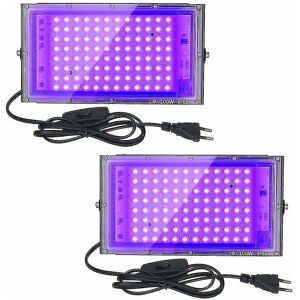 Unbranded 2pcs 100w Uv Led Floodlight Blacklight Ip65 Waterproof, Ultraviolet Led Lamp, Ef Unbranded 2pcs 100w Uv Led Floodlight Blacklight Ip65 Waterproof, Ultraviolet Led Lamp, Ef