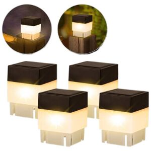winwin (Warm White, 4 PCS) Solar Post Light 2x2" Waterproof LED Outdoor Garden Street F winwin (Warm White, 4 PCS) Solar Post Light 2x2" Waterproof LED Outdoor Garden Street F