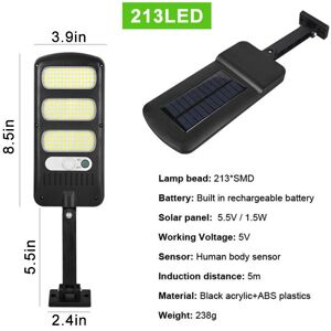 GreenZech (213LED) Outdoor Solar Street Wall Light PIR Sensor Motion LED COB Lamp Remote C GreenZech (213LED) Outdoor Solar Street Wall Light PIR Sensor Motion LED COB Lamp Remote C