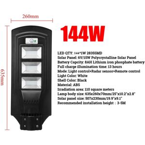 GreenZech (144W) 3000W LED Solar Street Light Flood Light Motion Sensor Remote Outdoor Gar GreenZech (144W) 3000W LED Solar Street Light Flood Light Motion Sensor Remote Outdoor Gar