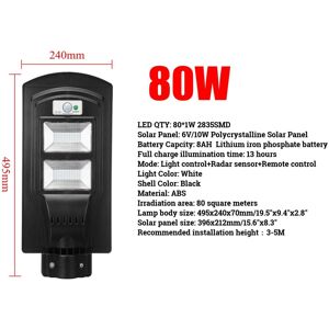 GreenZech (80W) 3000W LED Solar Street Light Flood Light Motion Sensor Remote Outdoor Gard GreenZech (80W) 3000W LED Solar Street Light Flood Light Motion Sensor Remote Outdoor Gard