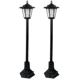 Guaranteed4Less 2-Pack Black Solar LED Lamp Posts – 83cm Outdoor Garden Pathway Lanterns, Rechar Guaranteed4Less 2-Pack Black Solar LED Lamp Posts – 83cm Outdoor Garden Pathway Lanterns, Rechar