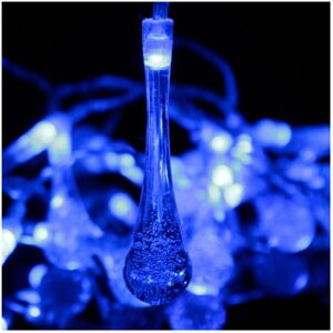 GreenZech (Blue) 30 LED Solar Powered Raindrop Fairy String Light Outdoor Xmas Wedding Gar GreenZech (Blue) 30 LED Solar Powered Raindrop Fairy String Light Outdoor Xmas Wedding Gar