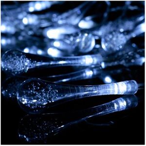 GreenZech (Pure White) 30 LED Solar Powered Raindrop Fairy String Light Outdoor Xmas Weddi GreenZech (Pure White) 30 LED Solar Powered Raindrop Fairy String Light Outdoor Xmas Weddi