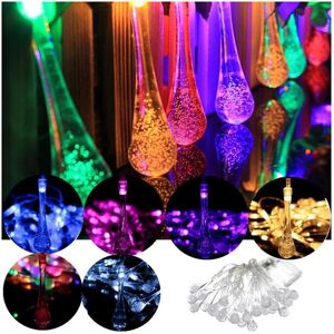 GreenZech (Multicolor) 30 LED Solar Powered Raindrop Fairy String Light Outdoor Xmas Weddi GreenZech (Multicolor) 30 LED Solar Powered Raindrop Fairy String Light Outdoor Xmas Weddi
