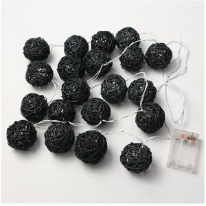 GreenZech (Black) Battery Powered 20 LED Rattan Ball String Light Home Garden Fairy Lamp W GreenZech (Black) Battery Powered 20 LED Rattan Ball String Light Home Garden Fairy Lamp W