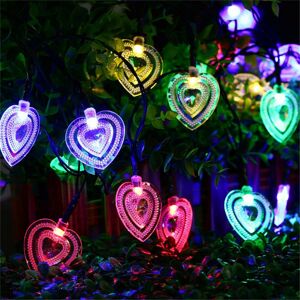 GreenZech (Colorful) Solar Power 8 Modes 20 LED Heart Shape String Light Outdoor Garden We GreenZech (Colorful) Solar Power 8 Modes 20 LED Heart Shape String Light Outdoor Garden We