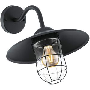 Eglo Melgoa Outdoor Wall Light, Black Galvanized Steel and Clear Glass Lantern, Eglo Melgoa Outdoor Wall Light, Black Galvanized Steel and Clear Glass Lantern,