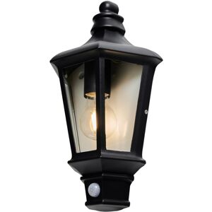 Litecraft Perry Wall Light Outdoor Half Lantern With Sensor - Black Litecraft Perry Wall Light Outdoor Half Lantern With Sensor - Black