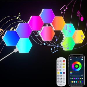 CLOSKYE (10pcs Hexagon LED Lights) RGB LED Hexagonal Light Panel, Hexagonal Smart Wall L CLOSKYE (10pcs Hexagon LED Lights) RGB LED Hexagonal Light Panel, Hexagonal Smart Wall L