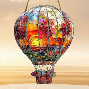 Kikidex (As show, One size) Hot Air Balloon Solar Lantern Figure, Outdoor Hanging Orname Kikidex (As show, One size) Hot Air Balloon Solar Lantern Figure, Outdoor Hanging Orname