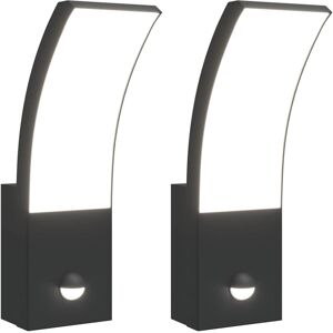 vidaXL Outdoor LED Wall Light with Sensor - Wall Lamp W vidaXL Outdoor LED Wall Light with Sensor - Wall Lamp W