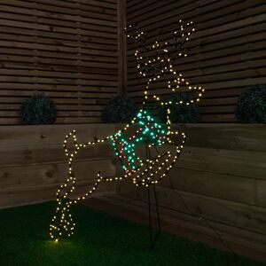 Premier 1.1m x 73cm Light up Prancing Christmas Reindeer with 350 Multi-Coloured LEDs Premier 1.1m x 73cm Light up Prancing Christmas Reindeer with 350 Multi-Coloured LEDs