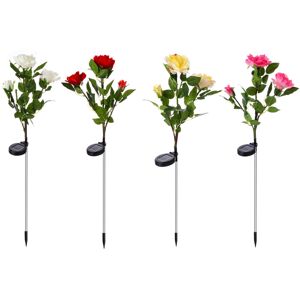 GreenZech (Red) Solar Powered Artificial Rose Flower LED Lawn Light Outdoor Courtyard Gard GreenZech (Red) Solar Powered Artificial Rose Flower LED Lawn Light Outdoor Courtyard Gard