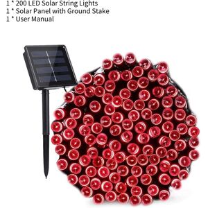 Unbranded (Red) 200 Solar Led String Lights Outdoor Garden Party Xmas Fairy Wedding Decor Unbranded (Red) 200 Solar Led String Lights Outdoor Garden Party Xmas Fairy Wedding Decor