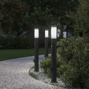 vidaXL Bollard Lights with Sensor&Outlet 3pcs 80 cm Stainless Steel IP44 vidaXL Bollard Lights with Sensor&Outlet 3pcs 80 cm Stainless Steel IP44