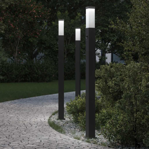 vidaXL Bollard Lights with Sensor 3 pcs 110 cm Black IP44 vidaXL Bollard Lights with Sensor 3 pcs 110 cm Black IP44