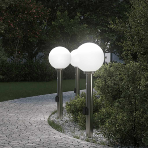 vidaXL Bollard Lights with Sensor&Outlet 3 pcs 80 cm Stainless Steel IP44 vidaXL Bollard Lights with Sensor&Outlet 3 pcs 80 cm Stainless Steel IP44