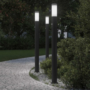 vidaXL Bollard Lights with Sensor 3pcs 110 cm Stainless Steel IP44 vidaXL Bollard Lights with Sensor 3pcs 110 cm Stainless Steel IP44