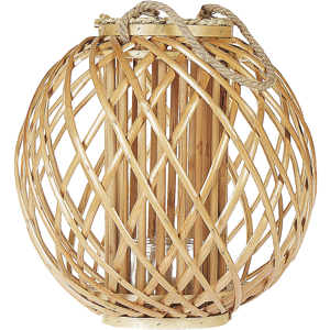 Beliani Lantern SAMOA Willow Wood 41 cm Natural Beliani Lantern SAMOA Willow Wood 41 cm Natural