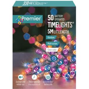 Premier Decorations Battery Power Indoor/Outdoor Timer Function 50 LED Rainbow L Premier Decorations Battery Power Indoor/Outdoor Timer Function 50 LED Rainbow L
