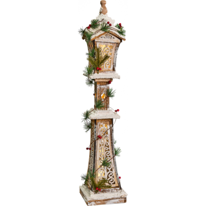 Beliani Christmas Decoration LED LIESVESI Post Lamp 80 cm Light Brown Beliani Christmas Decoration LED LIESVESI Post Lamp 80 cm Light Brown