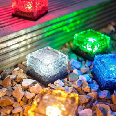 Solarize (TM) 6 Pack Garden Solar Ice Cube Glass Brick Lights with Colour Change Solarize (TM) 6 Pack Garden Solar Ice Cube Glass Brick Lights with Colour Change