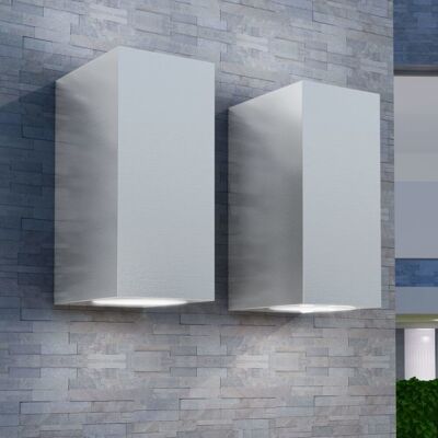 vidaXL Outdoor LED Wall Lights Set - Square Up/Down - Wall Lights vidaXL Outdoor LED Wall Lights Set - Square Up/Down - Wall Lights