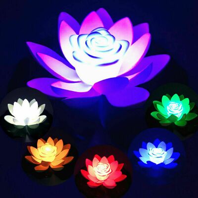 ERANPO (Green) Floating Lotus LED Light Pool Water Flower Lamp Pond lights ERANPO (Green) Floating Lotus LED Light Pool Water Flower Lamp Pond lights