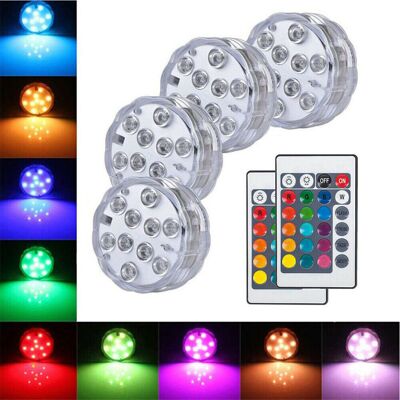Ranpo (4x Light + 1x Remote ) LED Swimming Pool Pond Lights Underwater RGB Lamp Remote Ranpo (4x Light + 1x Remote ) LED Swimming Pool Pond Lights Underwater RGB Lamp Remote