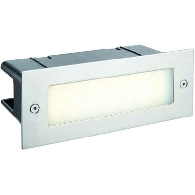 Loops IP44 LED Full Brick Light Stainless Steel & Plain Frosted Glass 3.5W Cool White Loops IP44 LED Full Brick Light Stainless Steel & Plain Frosted Glass 3.5W Cool White