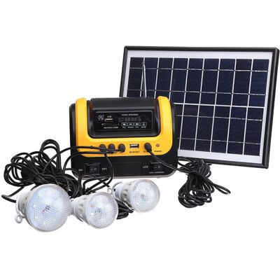 Unbranded Solar Generator Kit with Radio, MP3, Flashlight, USB Charging, 3x3W LED Lights, Unbranded Solar Generator Kit with Radio, MP3, Flashlight, USB Charging, 3x3W LED Lights,