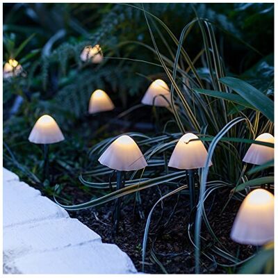 Lights4fun Set of 12 Solar Powered Mini Mushroom Toadstool Outdoor IP44 Waterpro Lights4fun Set of 12 Solar Powered Mini Mushroom Toadstool Outdoor IP44 Waterpro