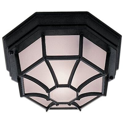 Searchlight Black Hexagonal Cast Aluminium Outdoor and Porch Light, 2942BK Searchlight Black Hexagonal Cast Aluminium Outdoor and Porch Light, 2942BK