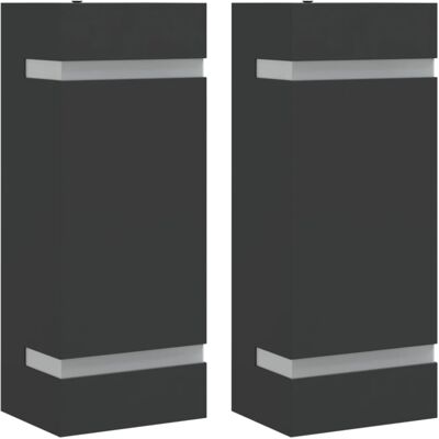 vidaXL Black Stainless Steel Outdoor Wall Lights - Garden Lighting Set vidaXL Black Stainless Steel Outdoor Wall Lights - Garden Lighting Set