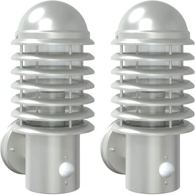 vidaXL Outdoor Wall Lights with Sensors - Wall Lamp 2 pcs vidaXL Outdoor Wall Lights with Sensors - Wall Lamp 2 pcs