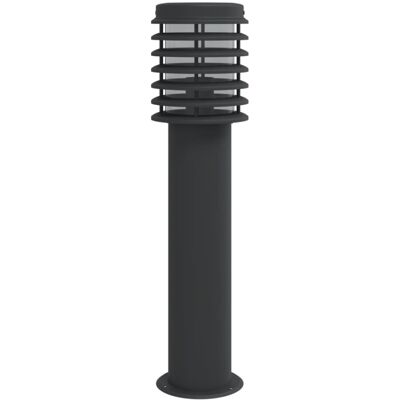 vidaXL Black Stainless Steel Outdoor Floor Lamp - Floor Light - 60 cm vidaXL Black Stainless Steel Outdoor Floor Lamp - Floor Light - 60 cm