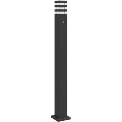 vidaXL Outdoor Floor Lamp with Sensor Black 110 cm Aluminium - Outdoor Floor Lamp vidaXL Outdoor Floor Lamp with Sensor Black 110 cm Aluminium - Outdoor Floor Lamp