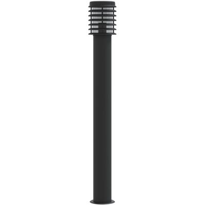 vidaXL Outdoor Floor Lamp Black 110cm Stainless Steel - Outdoor Floor Lamp vidaXL Outdoor Floor Lamp Black 110cm Stainless Steel - Outdoor Floor Lamp
